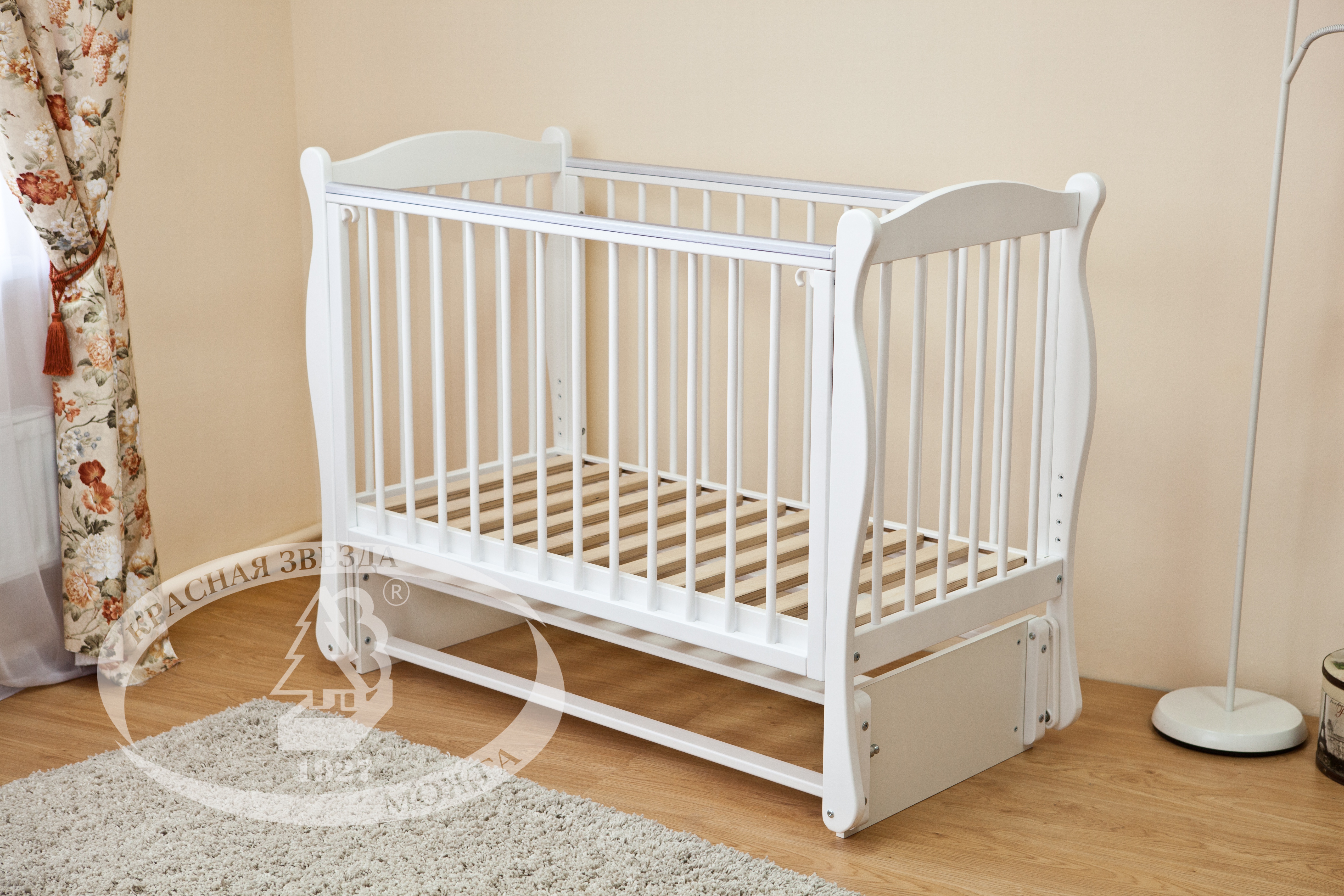 Простая детская кроватка: Кроватка-трансформер Noony Cozy круглая Белый