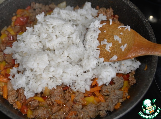 Рецепт рис с фаршем на сковороде: Рис с куриным фаршем на сковороде