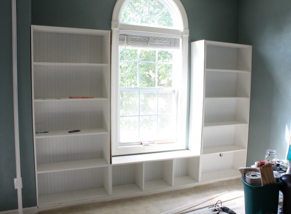 DIY Built-in Bookcases without decorative trim