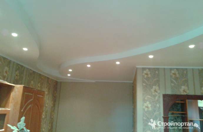 Потолок комбинированный натяжной с гипсокартоном фото: Комбинированные потолки - натяжные и из гипсокартона, фото вариантов