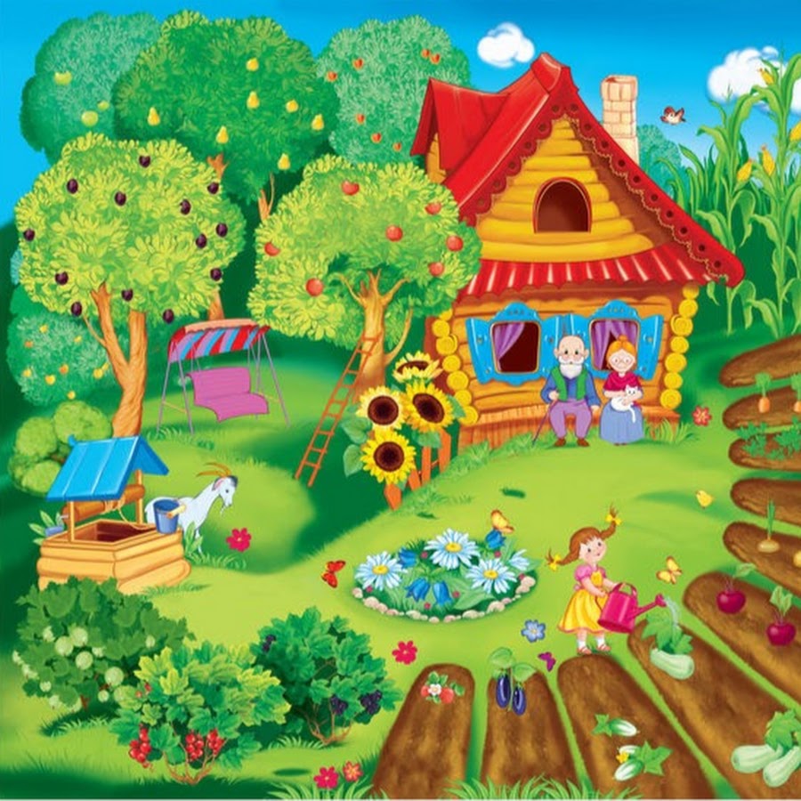 Картинка для детей дача: Раскраска Домик В Деревне