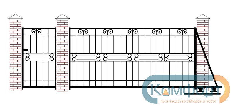 Откатные кованые ворота своими руками чертежи схемы эскизы конструкция: 🔥 Как сделать откатные ворота самому: пошаговая инструкция и схема