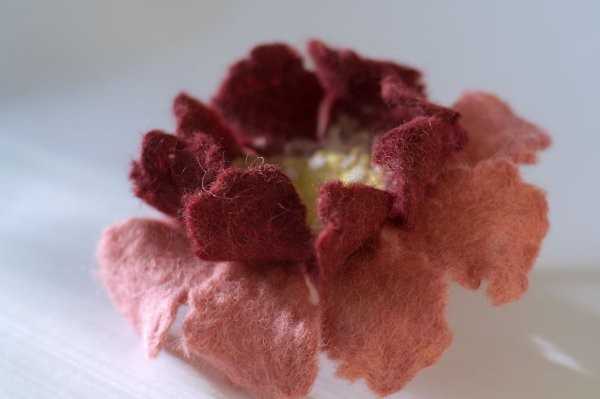 Цветок из шерсти мокрое валяние – Валяние цветов из шерсти своими руками, 3 мастер-класса