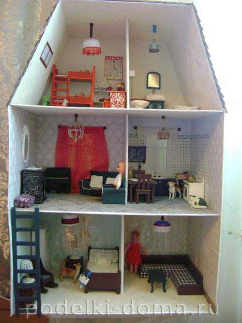 Домик для куклы из картона – Кукольный домик из картона. Делаем своими руками для любимых кукол