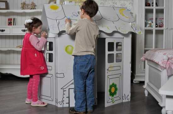 Как сделать детский домик своими руками из картона – Домик для детей из картона своими руками — пошаговое фото. Чертежи и схемы детского картонного домика.