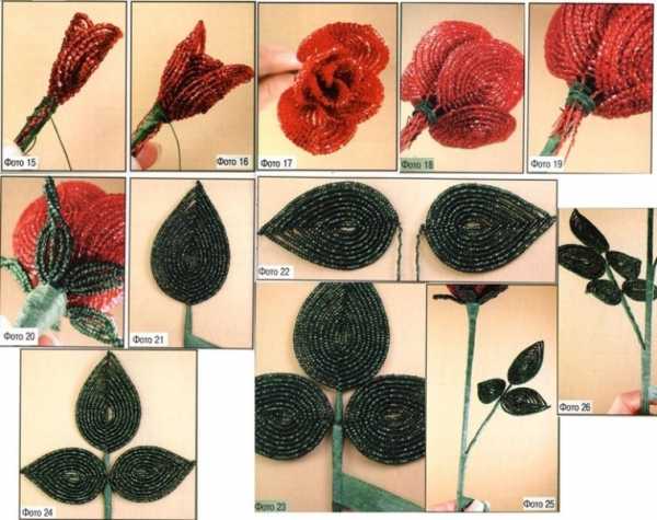 Как сделать из бисера и проволоки розу – подробный мастер-класс с описанием плетения