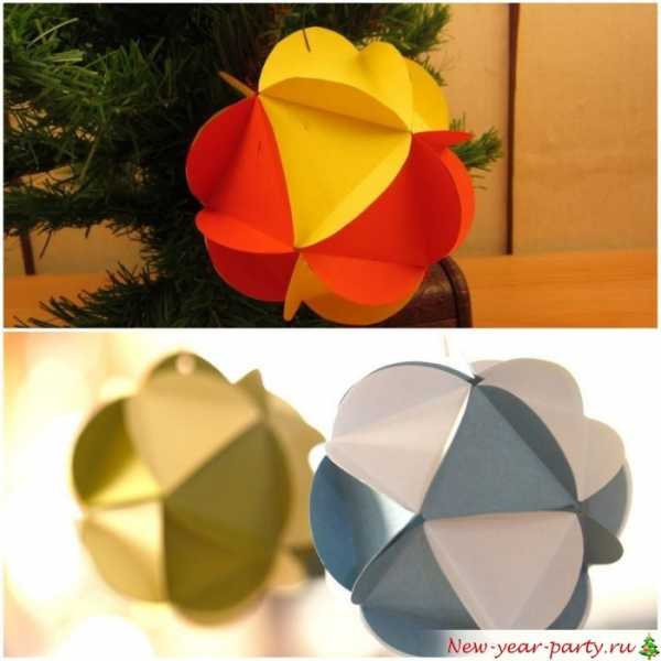Как сделать из бумаги шарик новогодний – Новогодние шары из бумаги своими руками, фото-идеи 2020