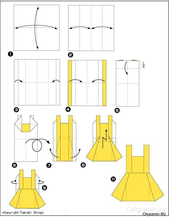 Как сделать оригами платье из бумаги – .