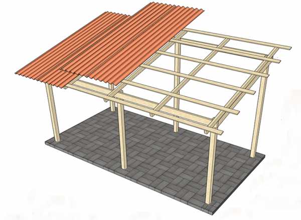 Односкатный навес из дерева своими руками чертежи – Деревянный односкатный навес - Кровля и крыша