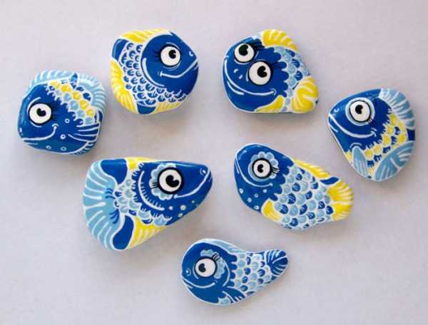 Рисование на камнях рыбки – Рисунок рыбки на камне