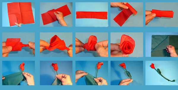 Розы из салфеток своими руками пошаговое фото для начинающих – Как сделать розу из салфетки своими руками поэтапно с фото и видео