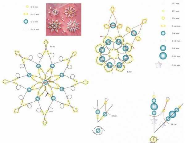 Снежинки из бисера схемы плетения для начинающих пошагово – Схема снежинки. Где найти красивые схемы снежинок из бисера?